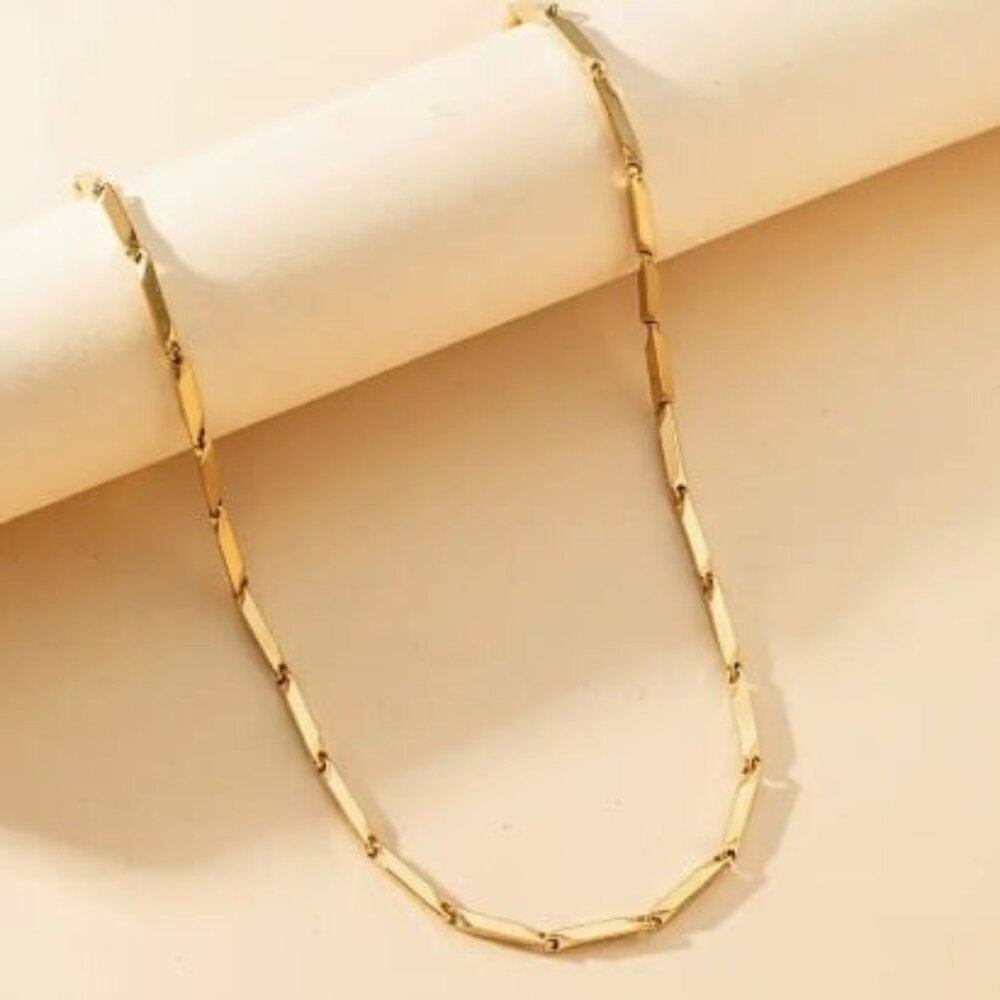 Uni-Sex 14k Gold Plated Stainless Steel Chain Necklace